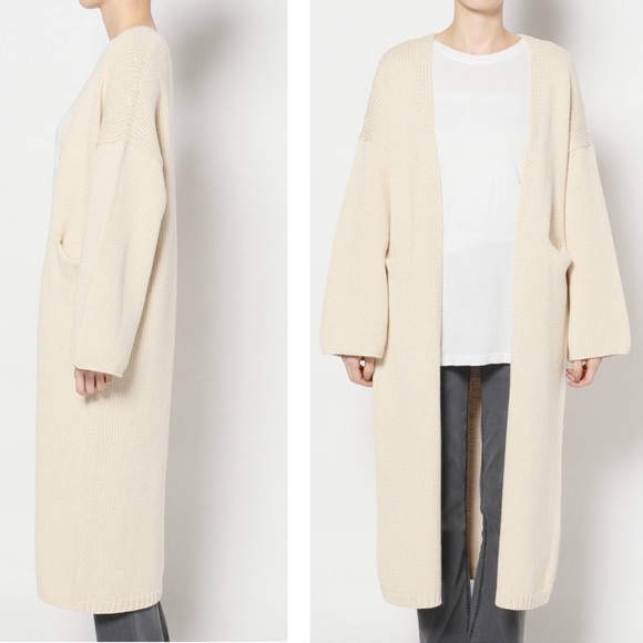 SOLD ON FB! LAUREN MANOOGIAN long open cardigan off white - Picture 4 of 17